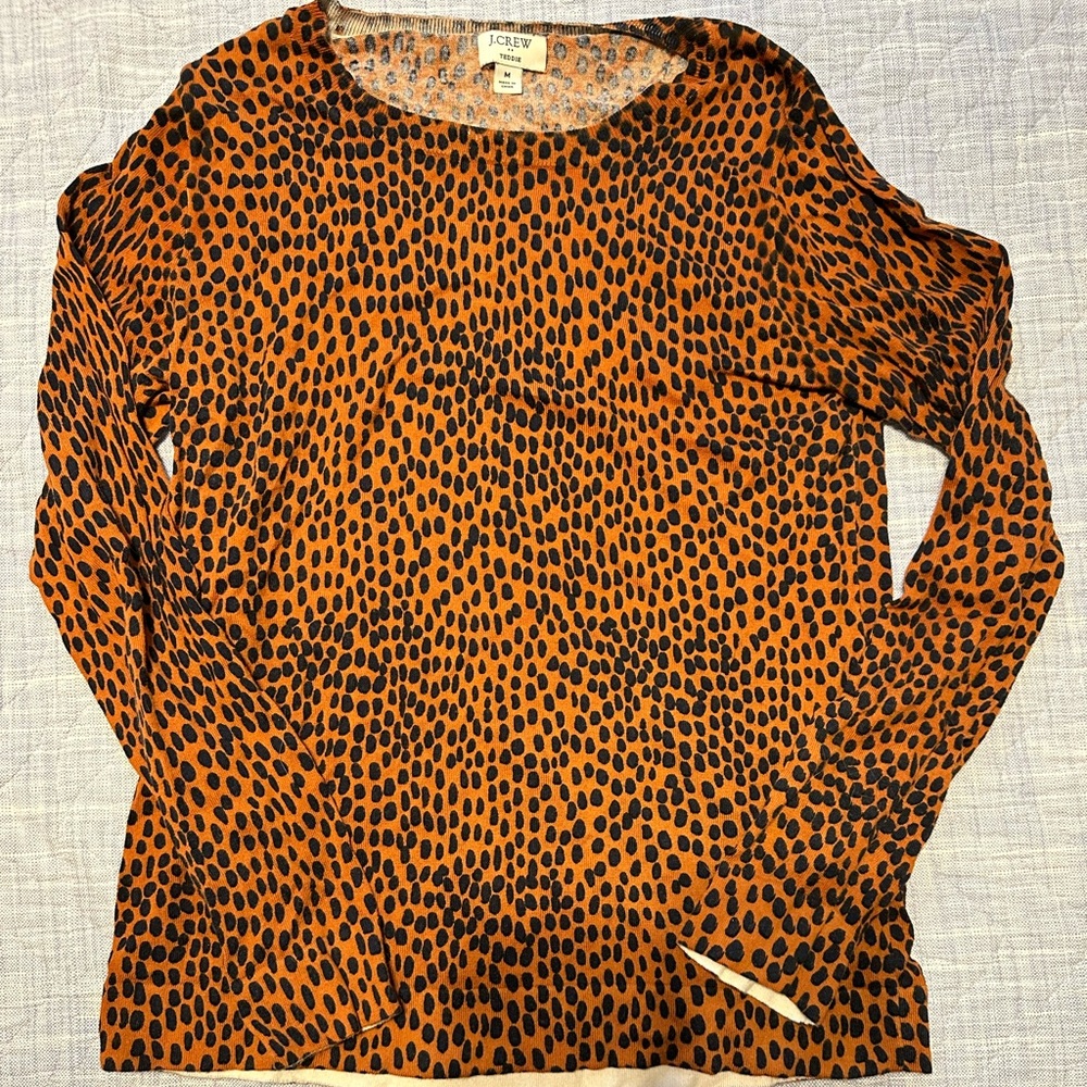 J Crew Teddie leopard print sweater